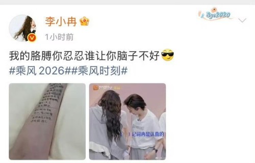 李小冉二公小考进步显著，手臂写满台词小抄