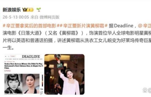 辛芷蕾出演好莱坞传记片黄柳霜 致敬传奇女星_娱乐频道