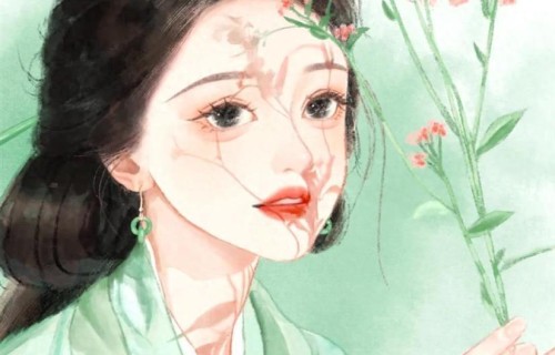 陈都灵插画，清冷仙气像从古画卷里走出来，眉眼间全是古典温婉气