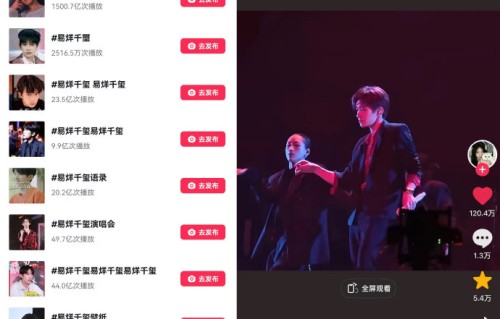 易烊千玺无抖音号，话题播放量超1500亿