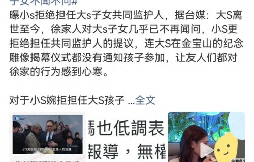 首次发火!小S正面硬刚全网，彻底澄清冷落大S孩子所有争议|大s|小s|徐熙娣|徐熙媛|汪小菲|硬刚