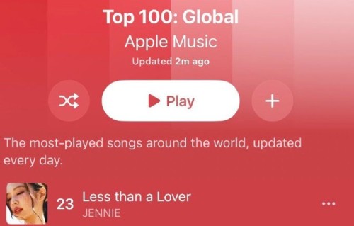 Jennie新歌在Apple Music全球榜排第几名